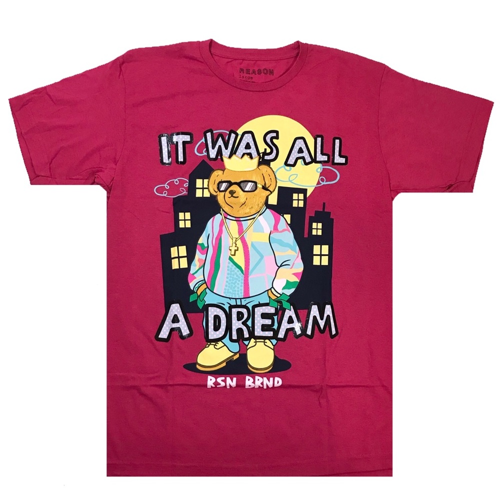 Men’s “It Was All A Dream” tee. Sizes S, M, L, and XL.